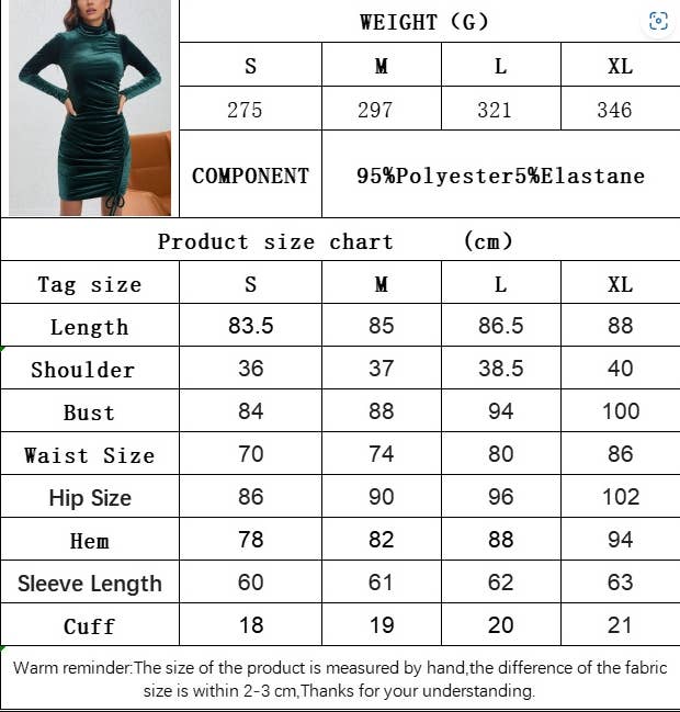 CWDSD6479_PARTY TURTLENECK DRAWSTRING VELVET DRESS