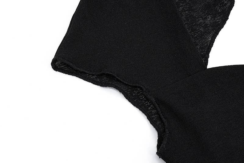 Sexy V-Neck Backless Solid Color Slim Fit T-Shirt