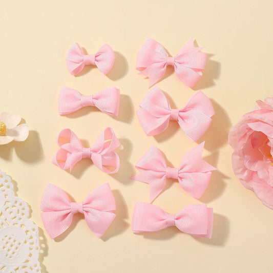 Handmade Ribbon Bow Hair Clips for Babies
