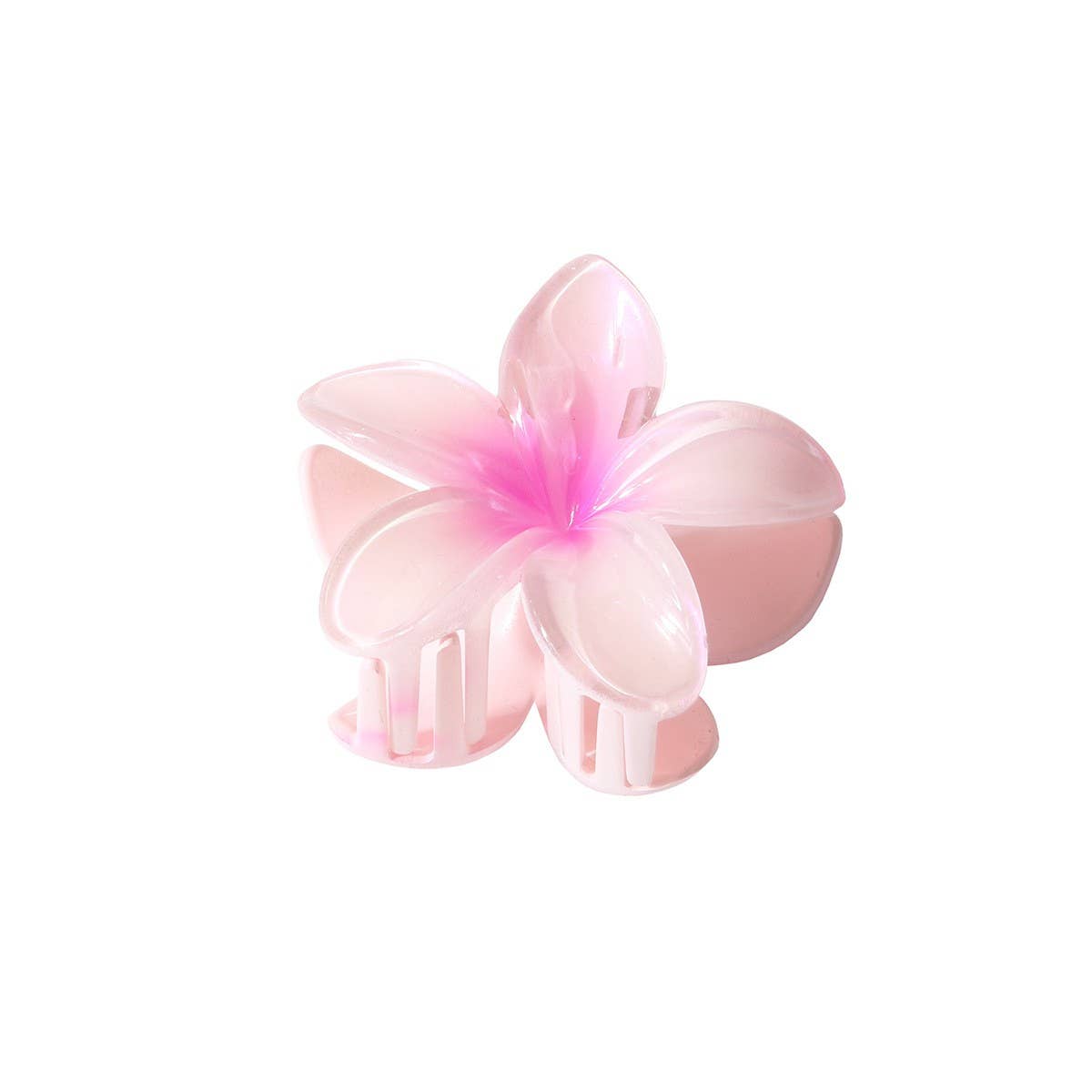 CWAHA07429_PEARL GRADIENT PLUMERIA HAIR CLAW CLIP LARGE