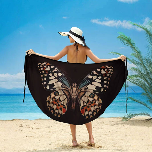 Butterfly Print Multi-Way Beach Dress, Cross-Back_CWBLS0485