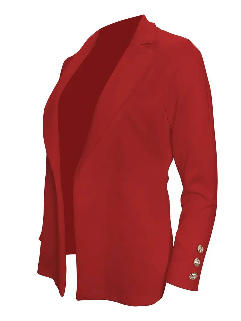 Fashionable and elegant solid-color lapel blazer