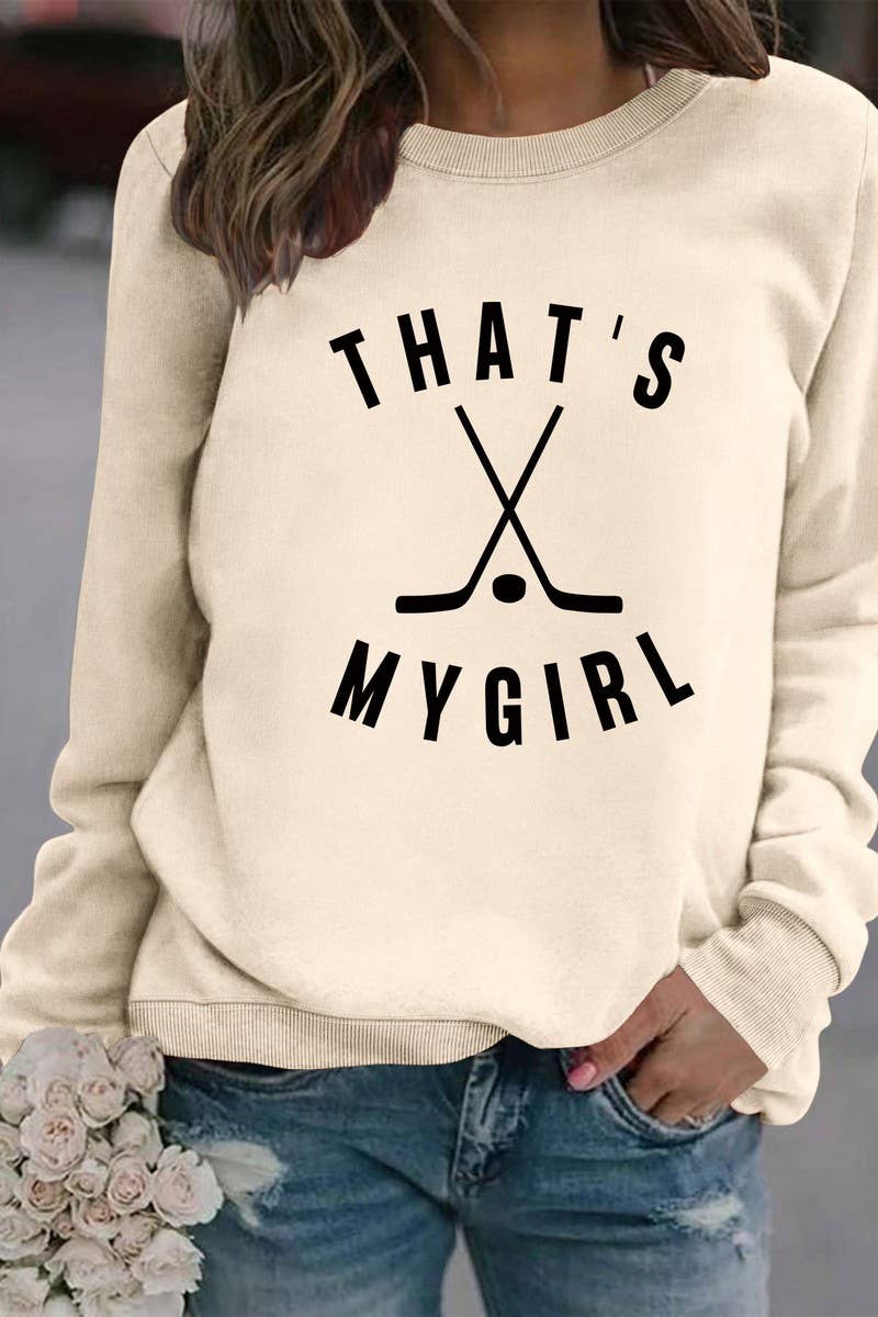 WOMEN HOCKEY GAME DAY PRINTING LONG SLEEVE TOP_CWTSTL0454
