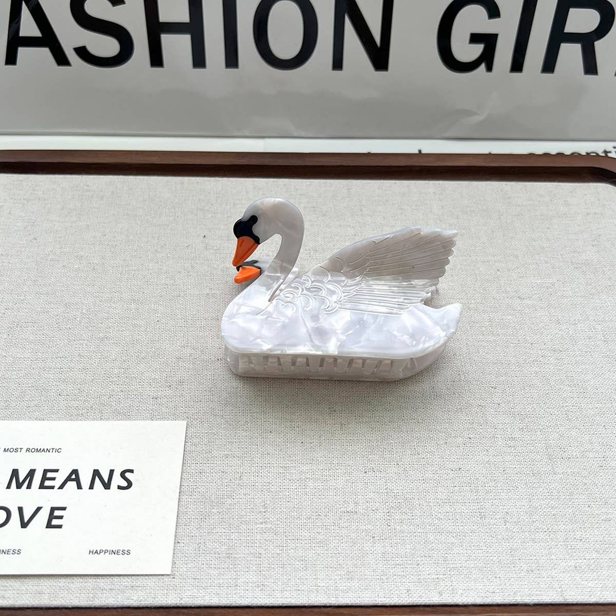 Elegant Swan Acetate Claw Clip for Girls
