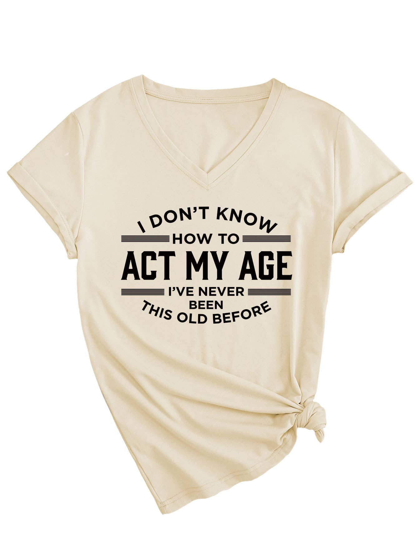 V-neck I DON'T KNOW HOW TO short-sleeved T-shirt