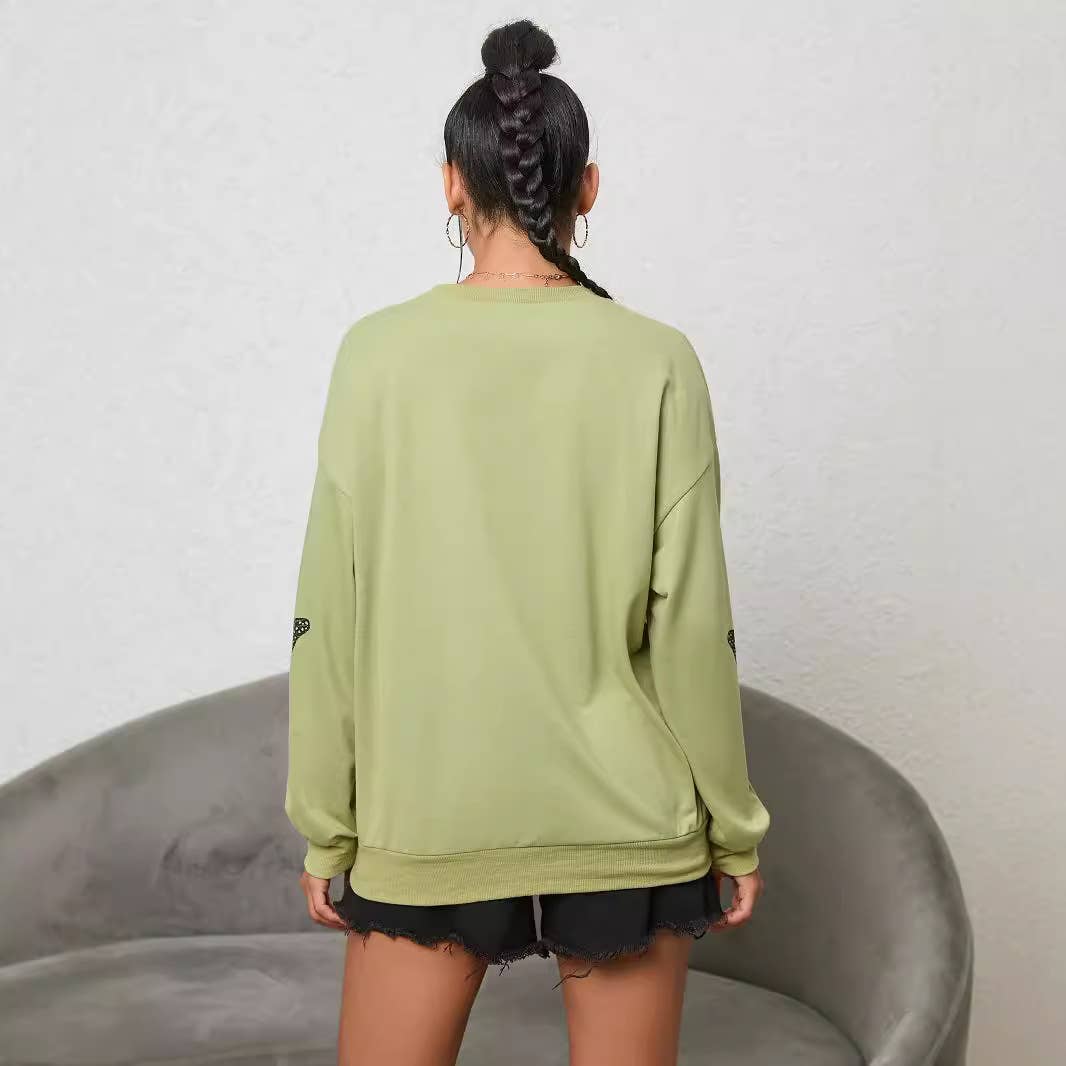 LETTER BUTTERFLY PRINT LONG-SLEEVED HOODIE