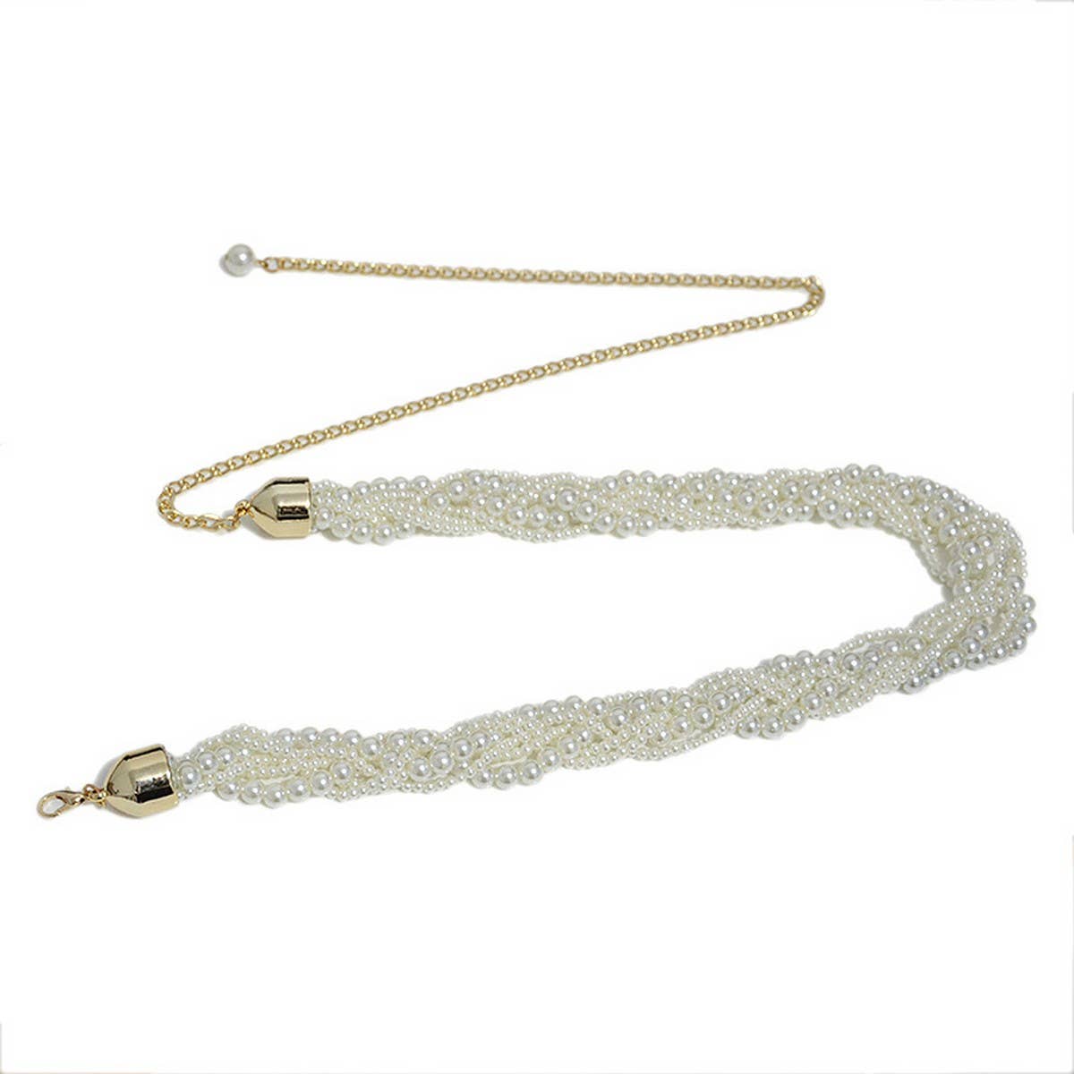 BELT FASHION PEARL BEADED BRAIDED WAIST CHAIN_CWABE0502