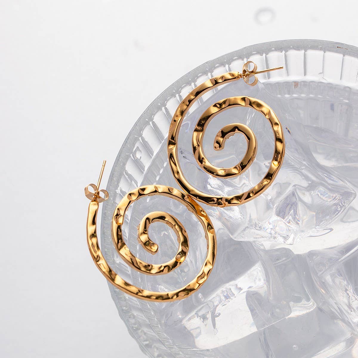 PERSONALIZED BEAT SPIRAL HAMMER EARRINGS_CWASC1686