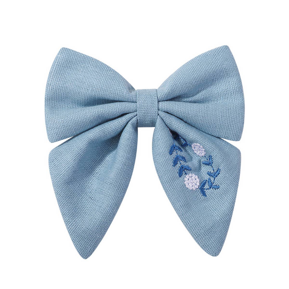 CHILDREN'S EMBROIDERED FLORAL BOW HAIRPIN