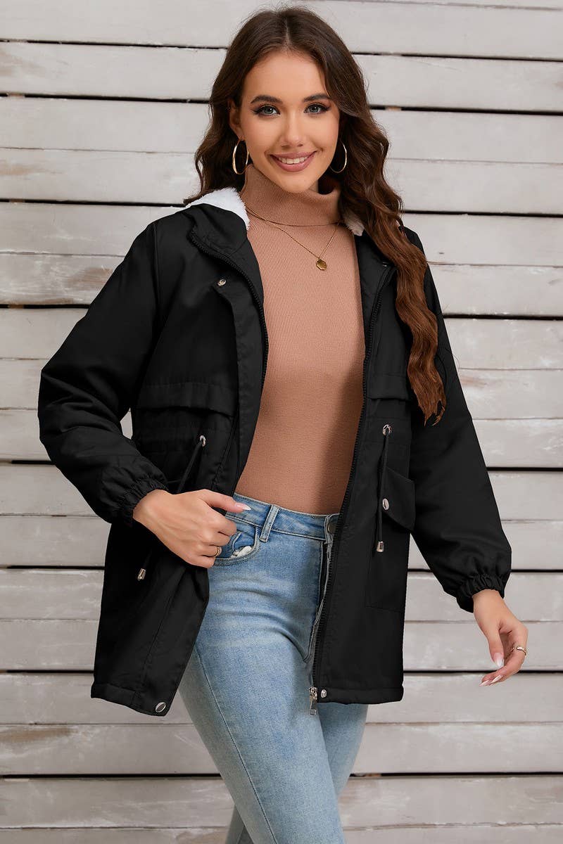 CWOCO0954_SOLID FURRY LINED HOODED ZIP-UP JACKET