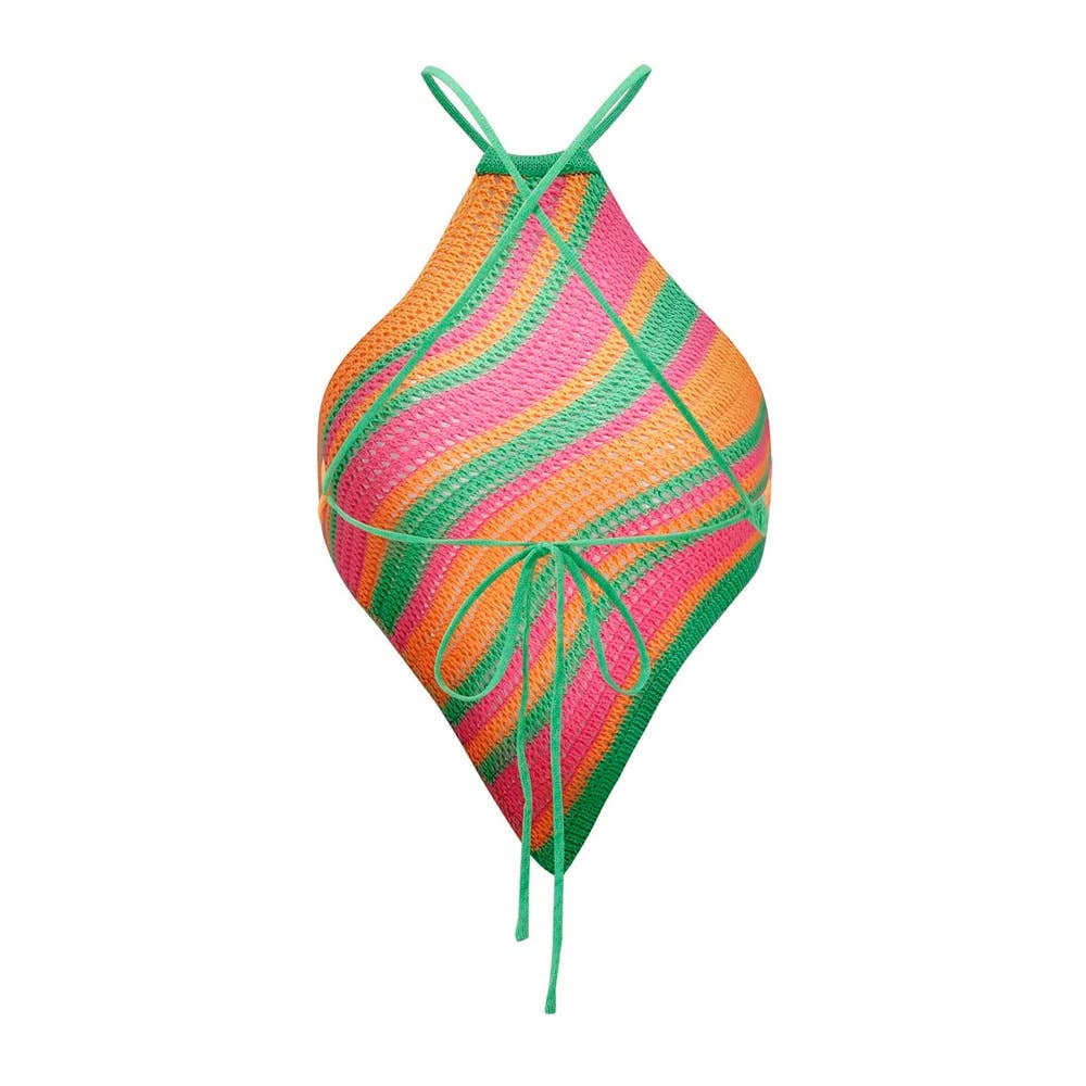 SEXY STRAPPY HALTER TOP WITH STRAPLESS TOP