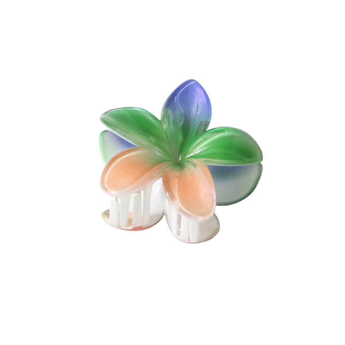 CWAHA07429_PEARL GRADIENT PLUMERIA HAIR CLAW CLIP LARGE