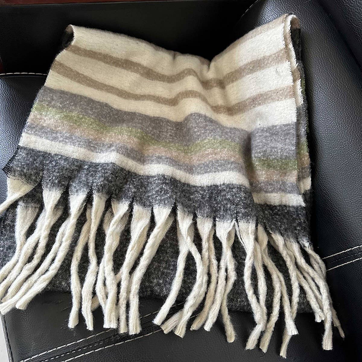 Stripe Scarf ??Cozy Faux Cashmere Winter Wrap_CWASC2359