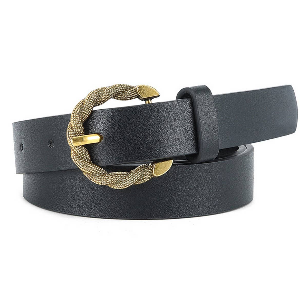 VINTAGE SNAKE ROUND PIN BUCKLE BELT_CWABE0611