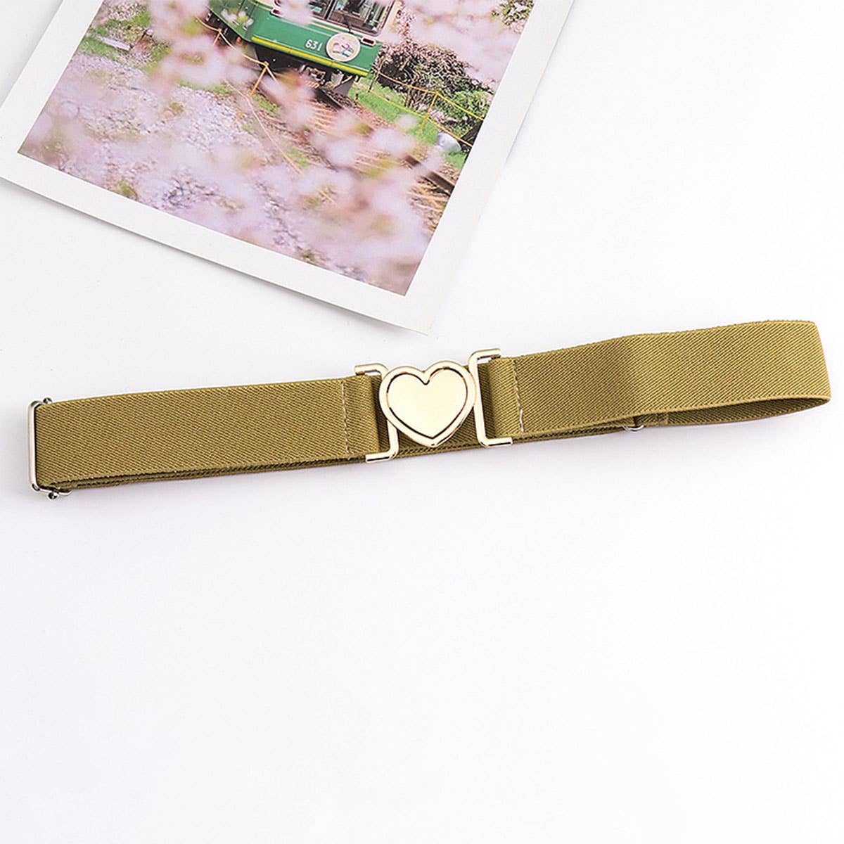 LOVE ALLOY ELASTIC BAND ELASTIC WOVEN CANVAS BELT_CWABE0680