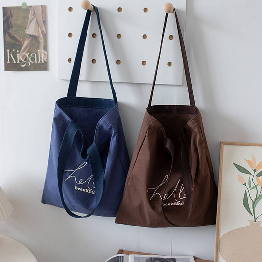 Casual Solid Color Canvas Shoulder Tote, Big Size_CWAB5635