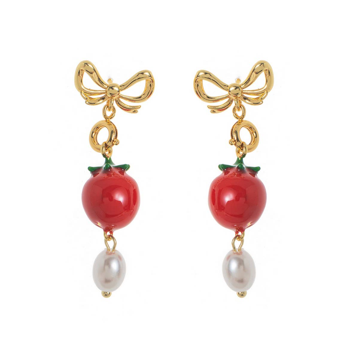 Fashionable Vegetable Wine Glass Pearl Earrings