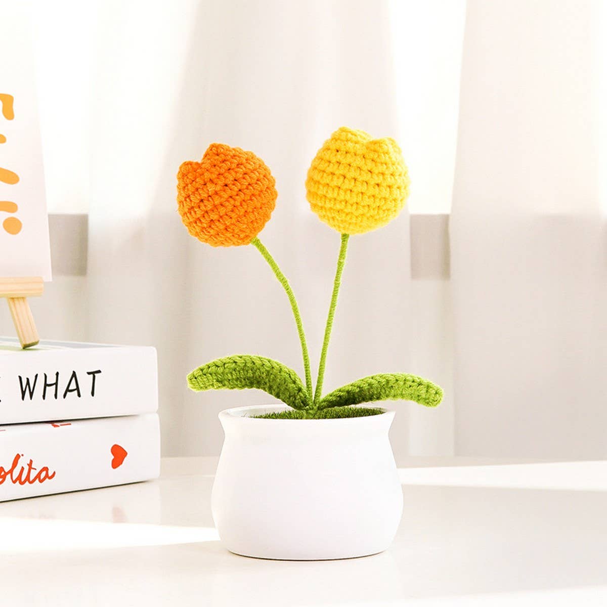 CWMM9284_TEACHER'S DAY HANDMADE CROCHETED TULIP POT