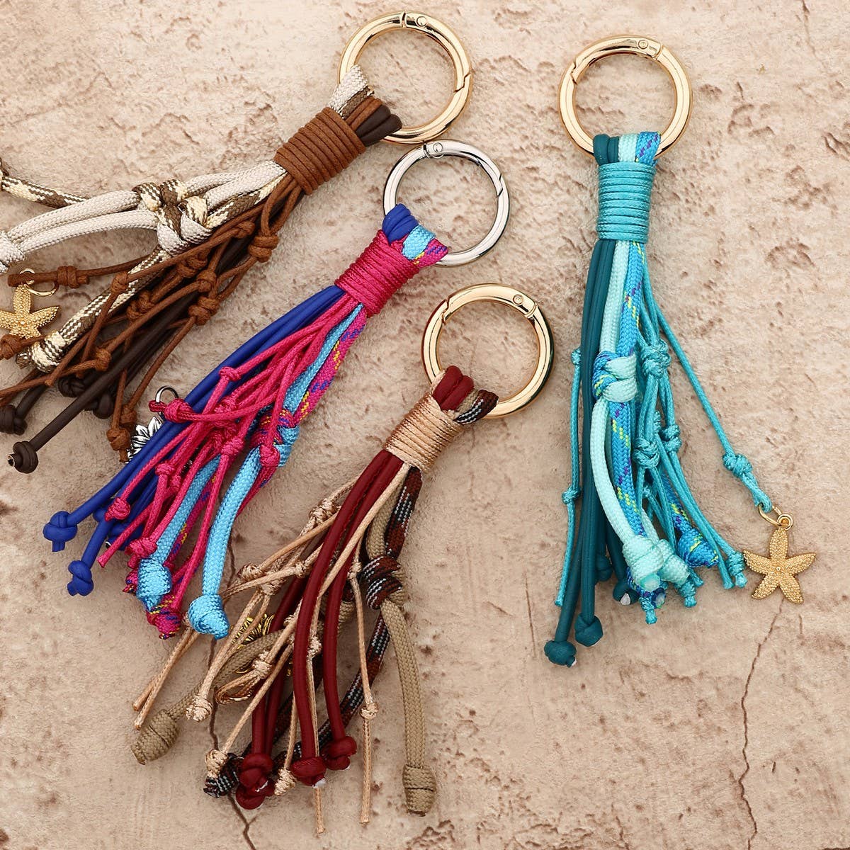 Women¡¯s Leather Tassel Bag Charm with Keychain_CUAB00437