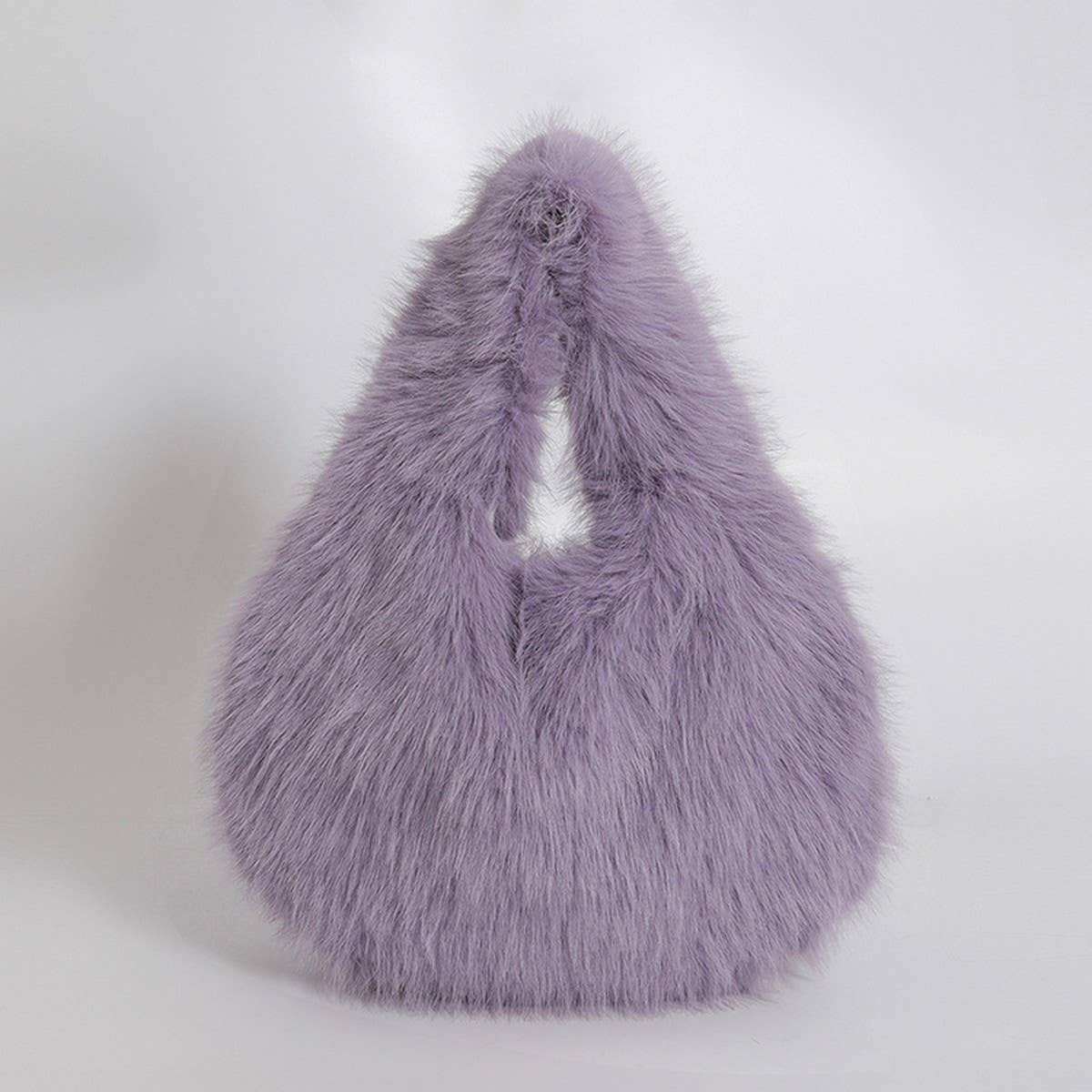 Faux Fox Fur Plush Handbag Women Large Tote_CUAB00564