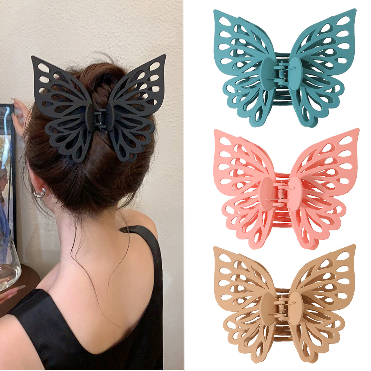Butterfly Hair Claw??Oversized Hollow Layered Clip_CWAHA0394