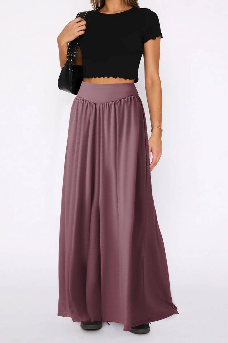 CWBLP1863_SOLID COLOR CASUAL HIGH WAIST WIDE LEG PANTS