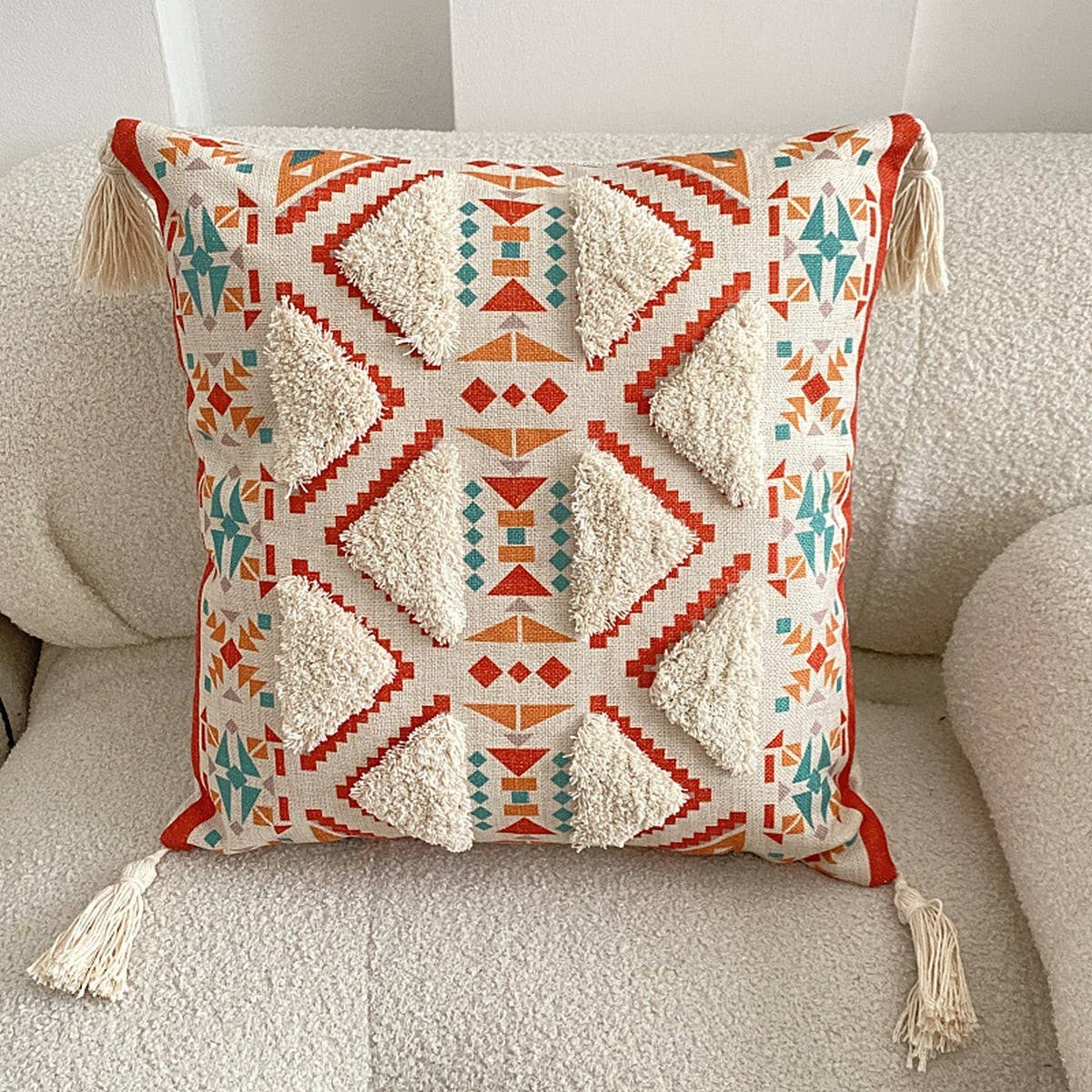 BOHEMIAN STYLE TUFTED LINEN PRINTED PILLOWCASES_CWMM0872