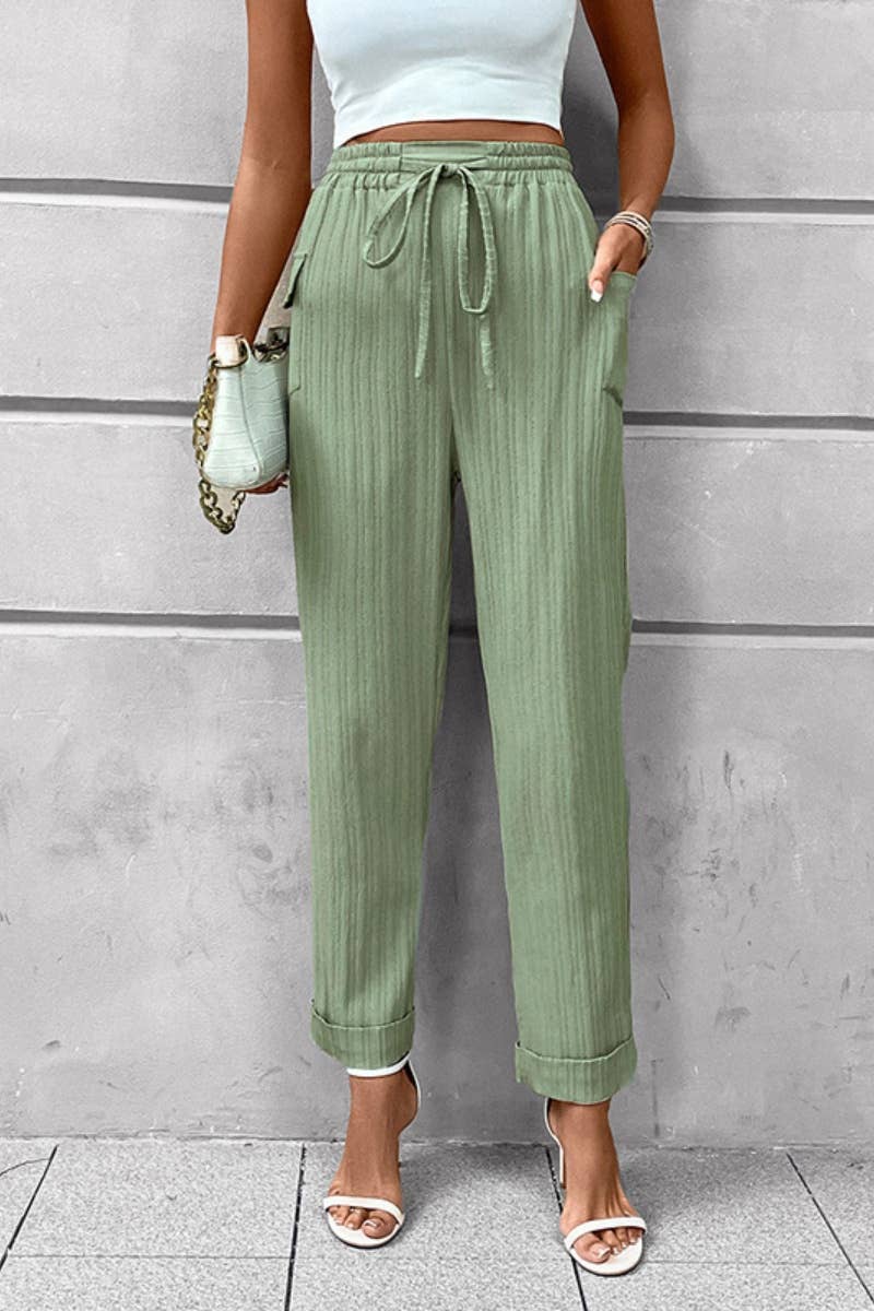 CWBMP0205_FALL PLEATED CASUAL LACE-UP ELASTICS