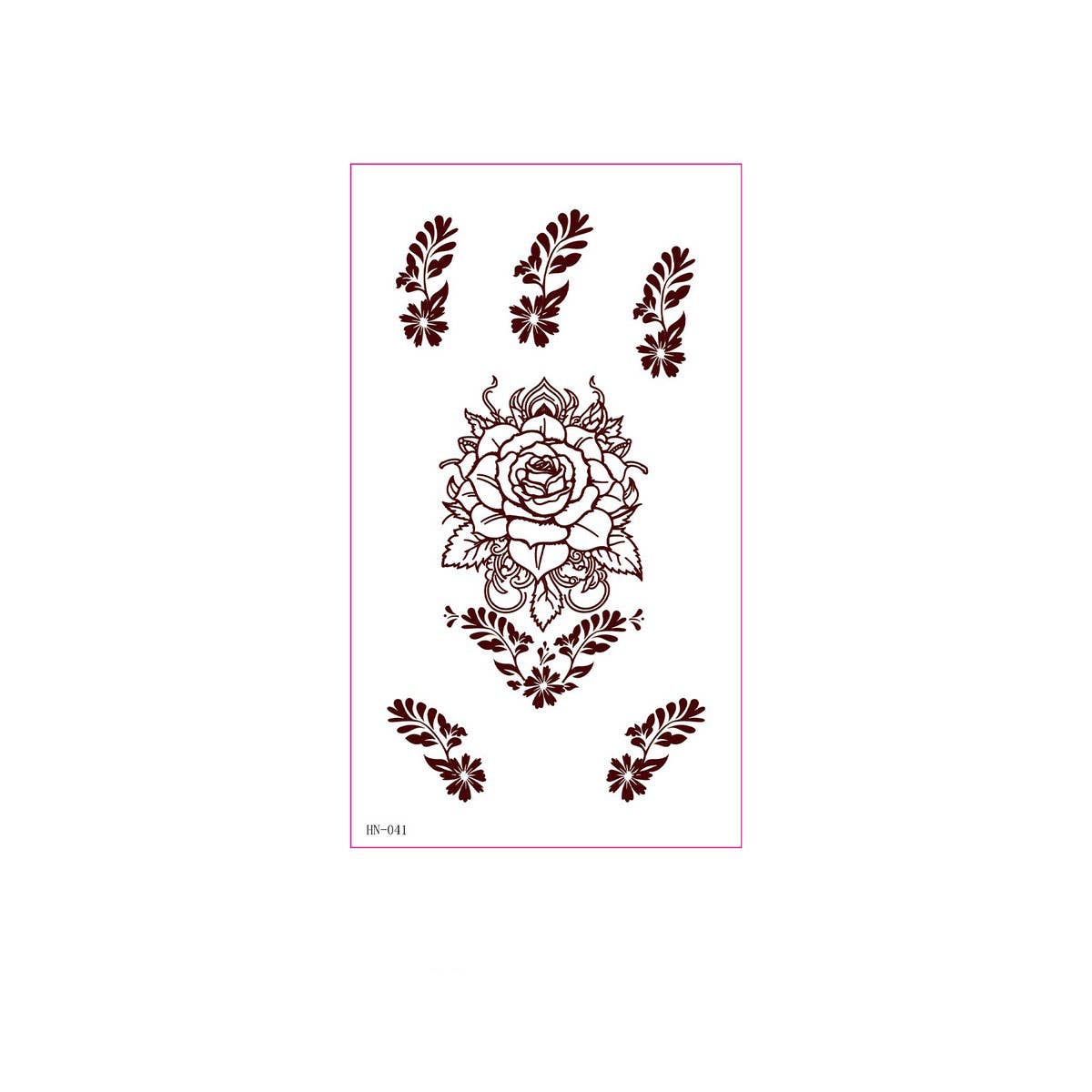 Realistic Brown Henna Tattoo Stickers Waterproof_CWMM8347