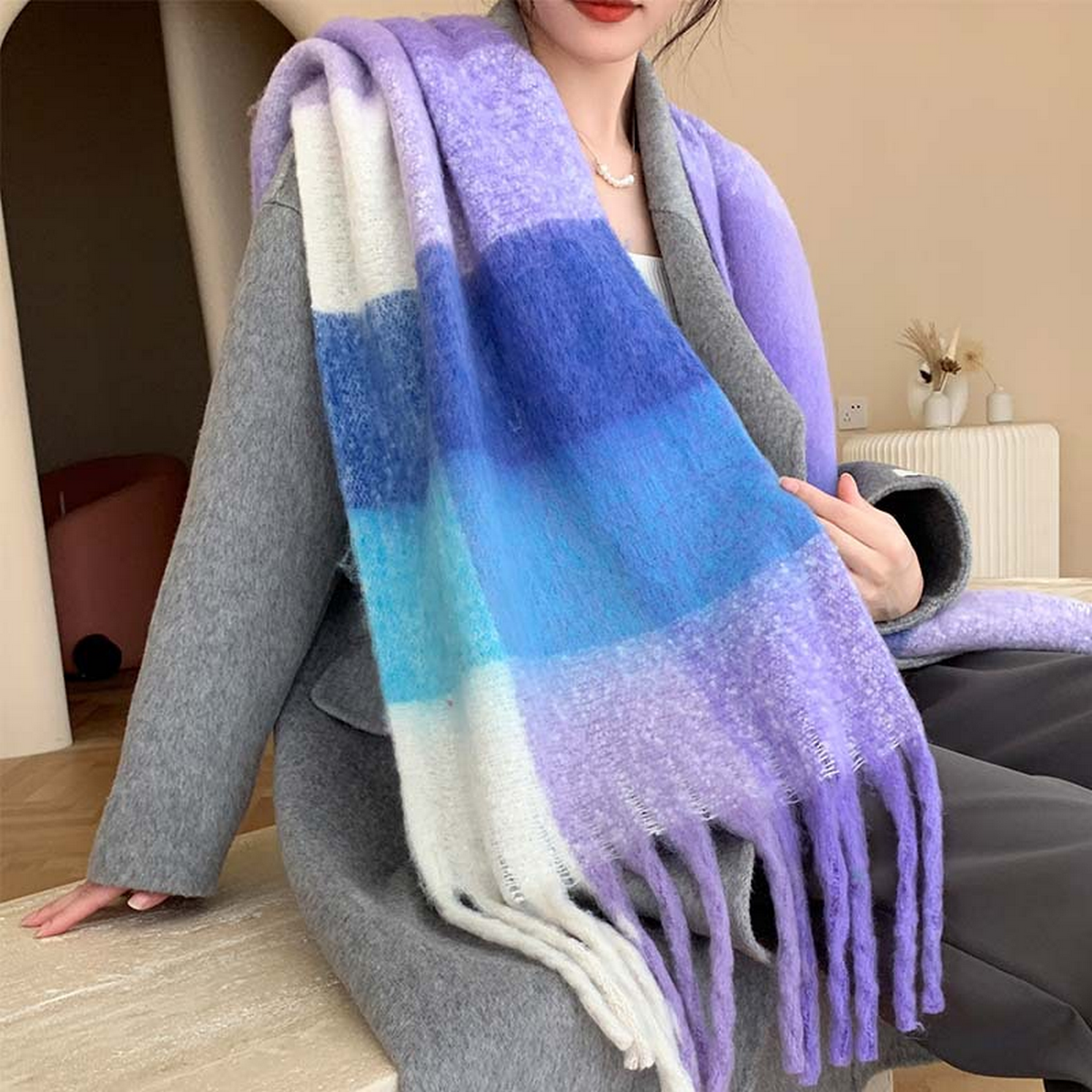 Plush AC Scarf ??Thick Soft Winter Wrap_CWASC2701