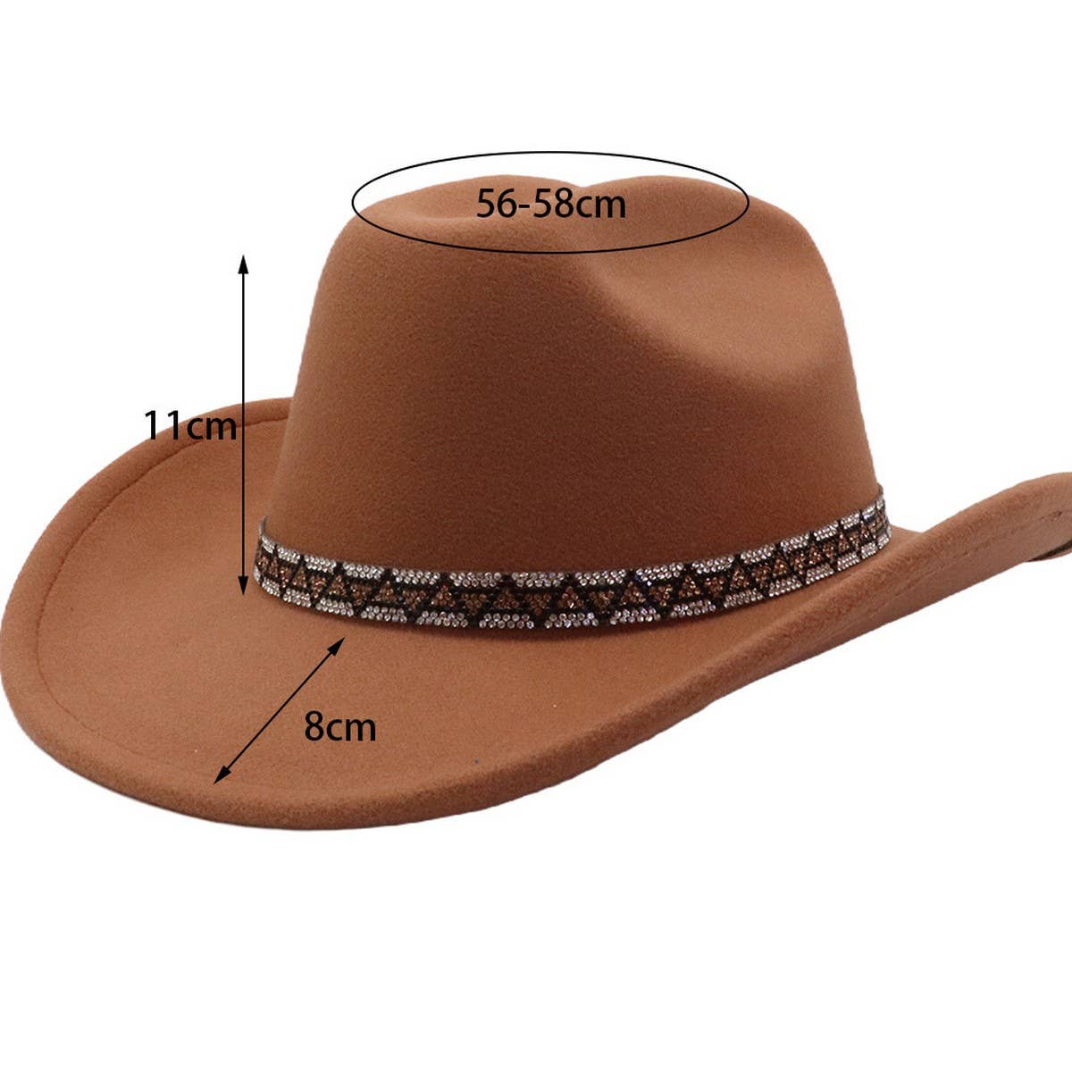 Couple Wool Fedora Jazz Hat Western Ethnic Style_CWAH04411