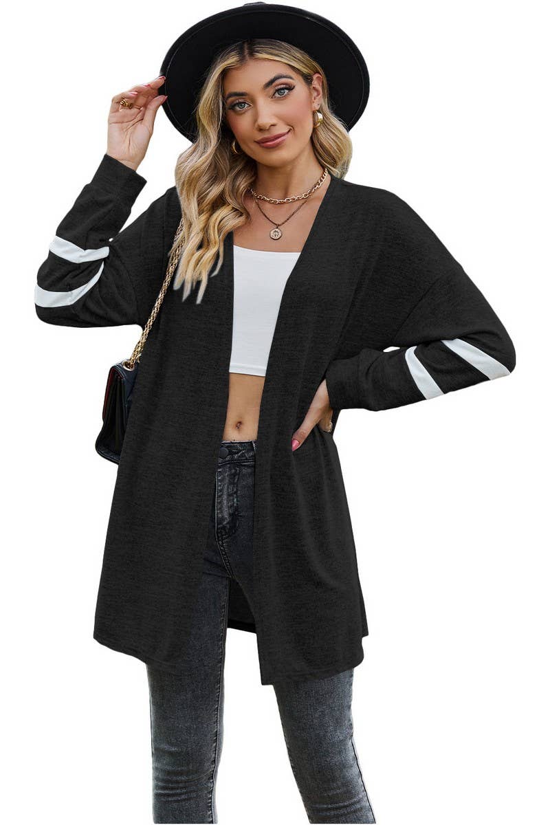 CWOCAL2264_AUTUMN AND WINTER CONTRAST COLOR KNITTED JACKET