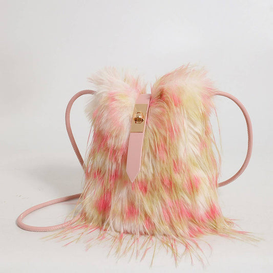 Faux Fur Plush Phone Bag Women Shoulder Crossbody_CUAB00549