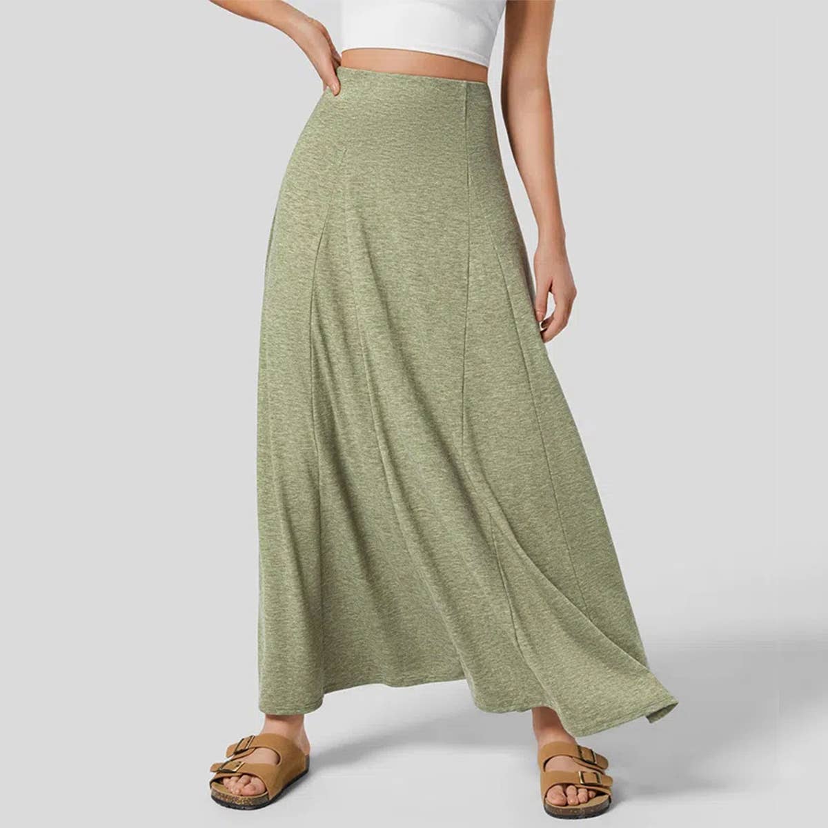 PATCHWORK HEM KNIT DROP LOOSE SKIRT