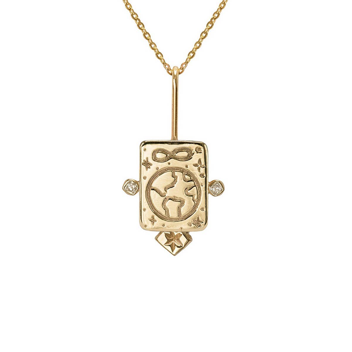 NEW STAINLESS STEEL ZIRCON SQUARE NECKLACE_CWMM3835