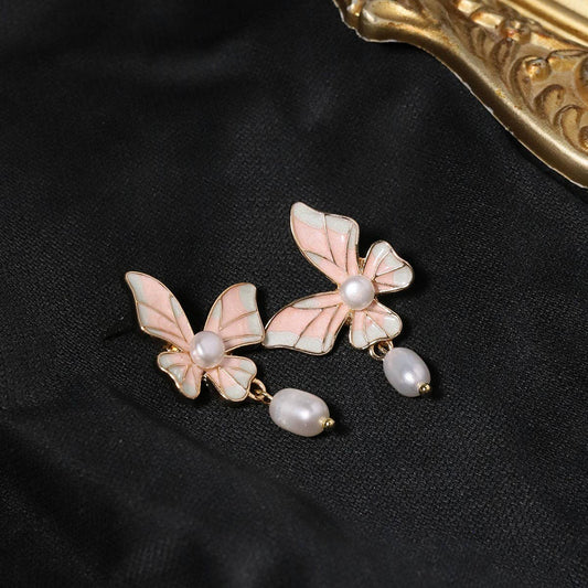 HIGH-END ARTISTIC RETRO BUTTERFLY PEARL EARRINGS
