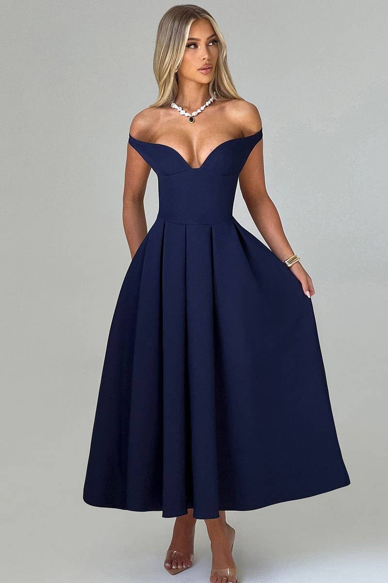 CWDMD5588_ELEGANT V NECK BACKLESS EVENING GOWN DRESS