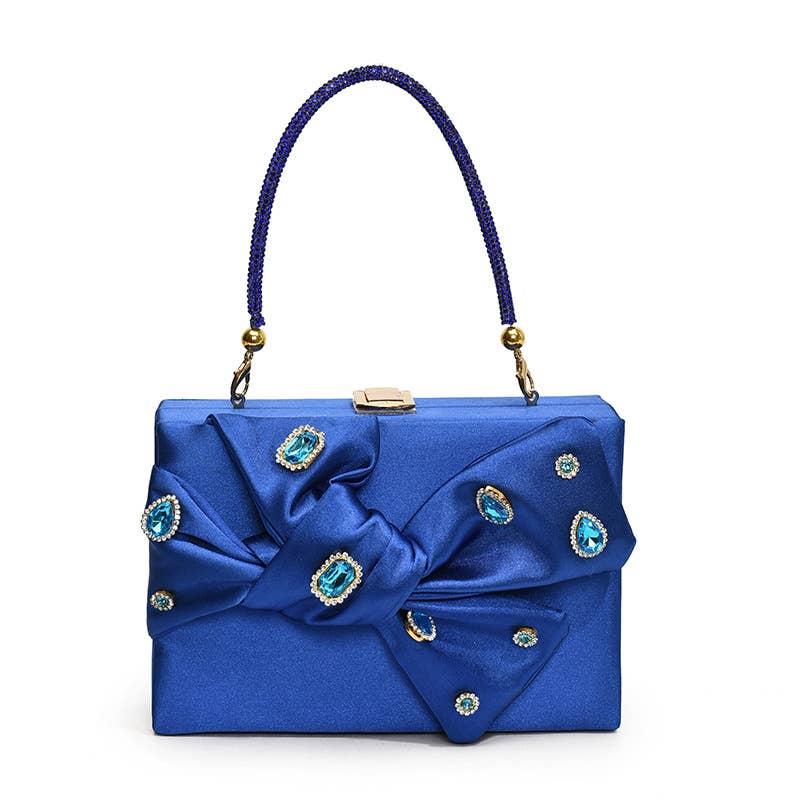 Rhinestone bow crossbody single-shoulder bag