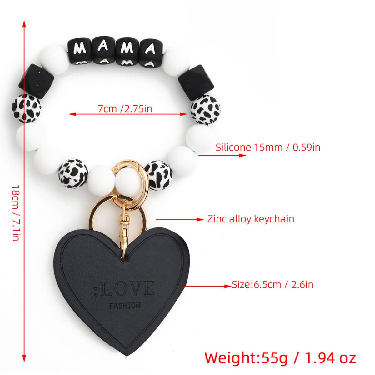 2024 NEW BRACELET SILICONE BEAD KEYCHAIN_CWMM1292
