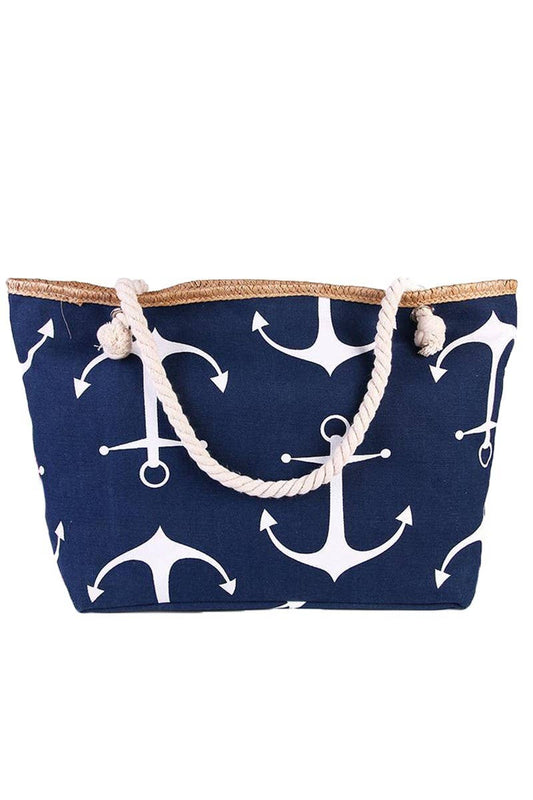 ANCHOR PATTERNED FASHION CASUAL BEACH BAGS_CWAB305