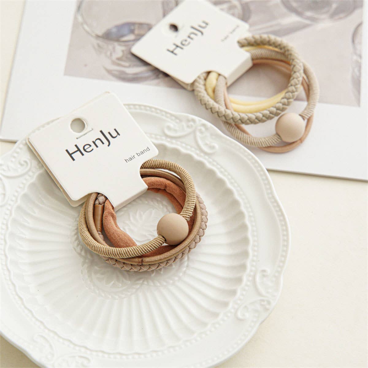 4PCS/SET BALL SIMPLE HAIR TIES_CWAHA0333