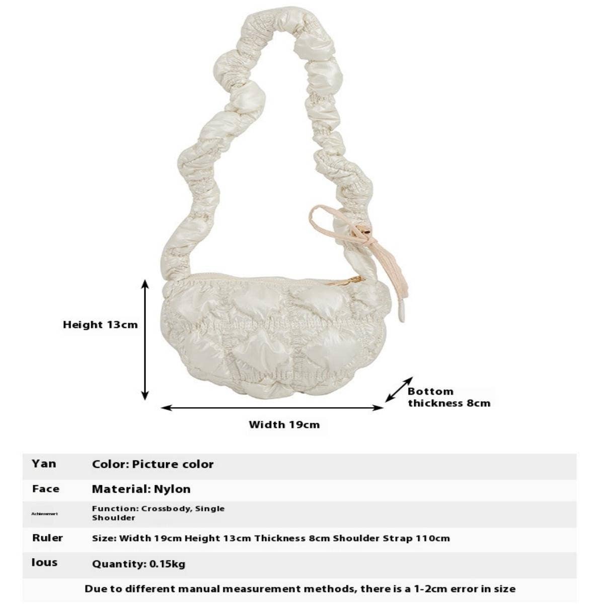 Cloud Bag Shiny Puffy Dumpling Shoulder Purse_CUAB00505