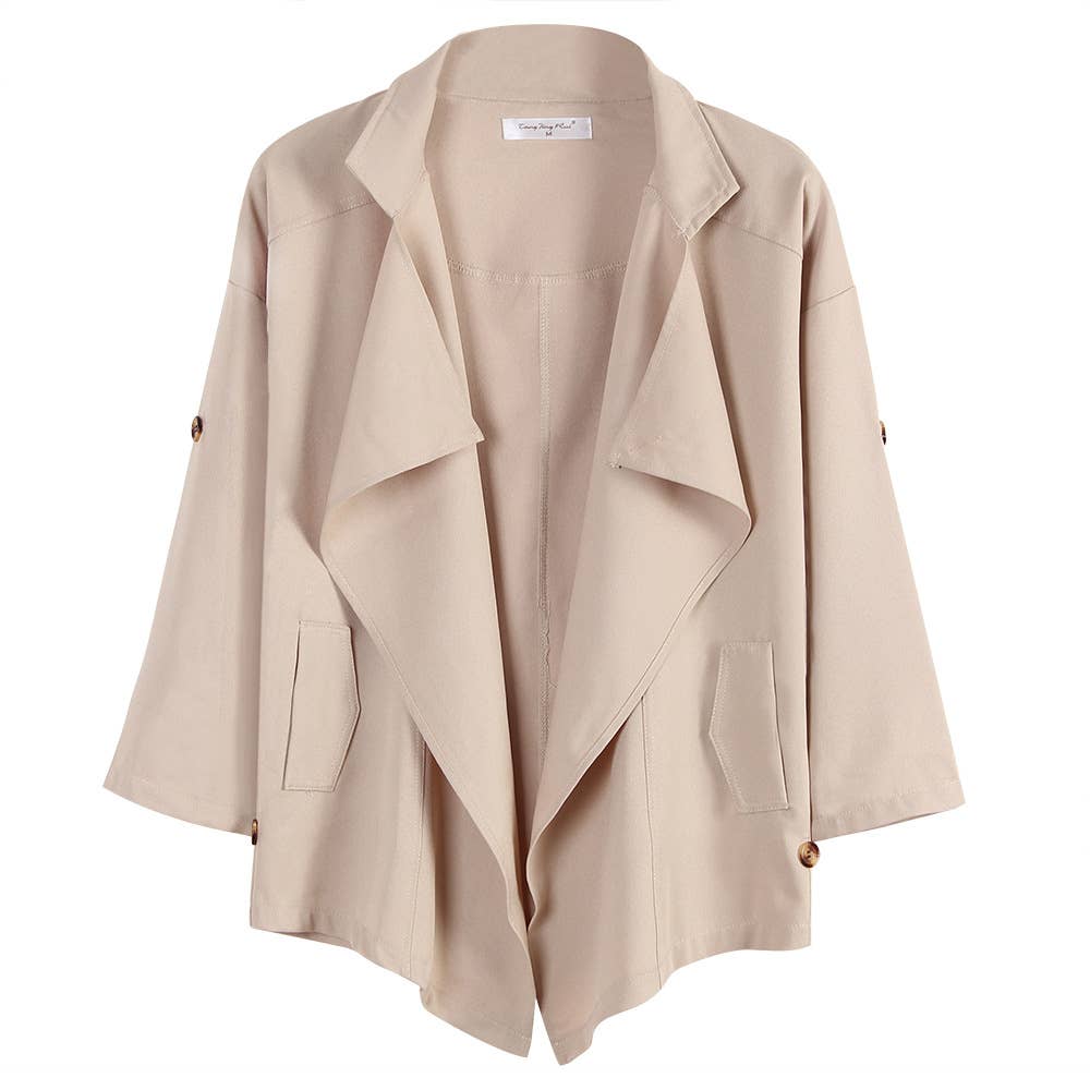 SUIT COLLAR IRREGULAR LONG SLEEVE WINDBREAKER