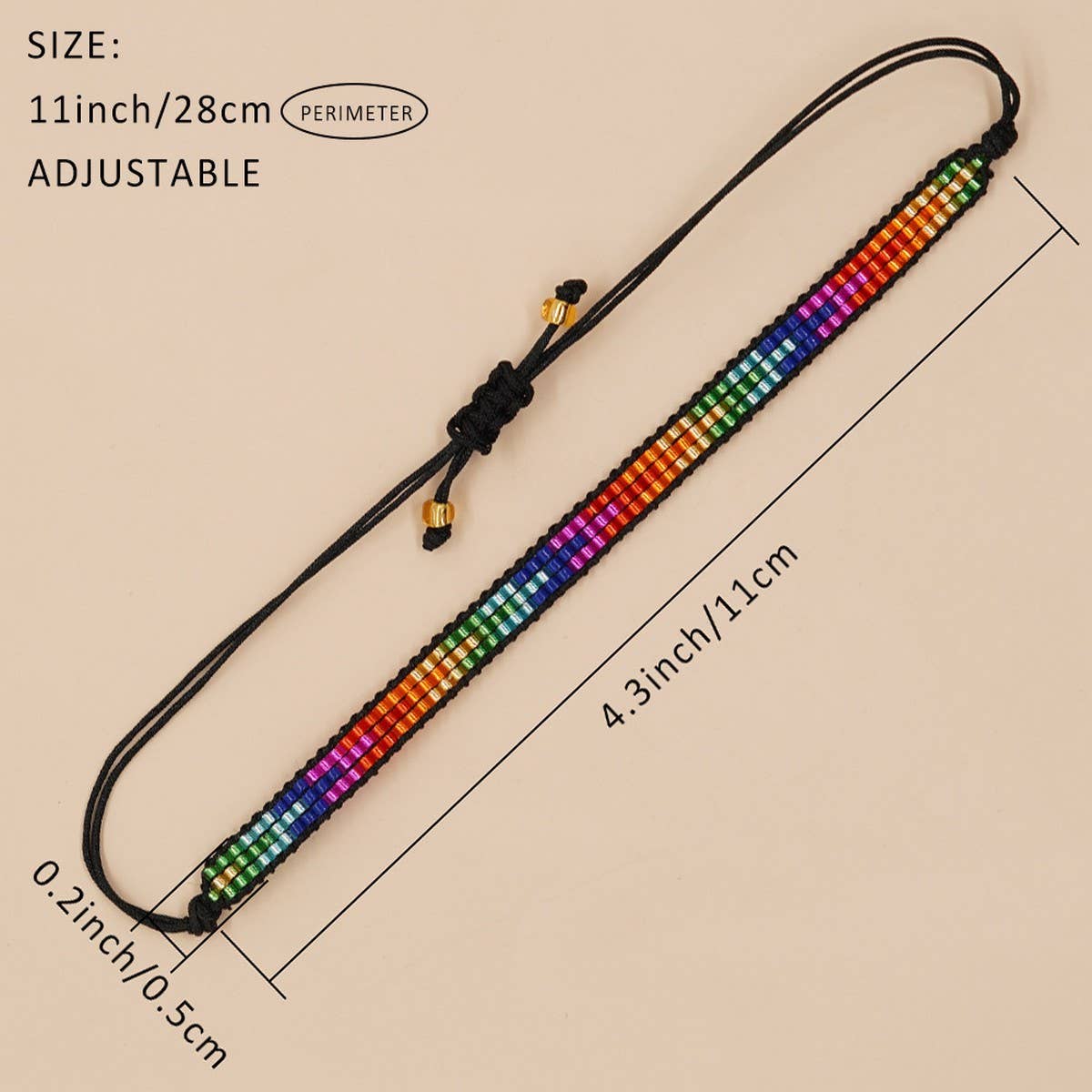 COLORFUL 3-ROW RICE BEAD BRAIDED BRACELET
