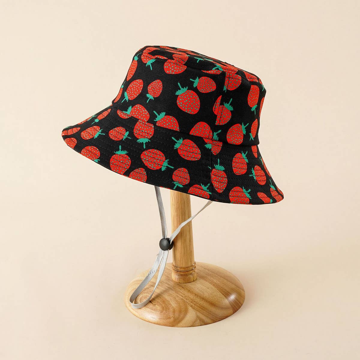 ADJUSTABLE FRUIT STRAWBERRY PRINT BUCKET HAT_CWAH1439