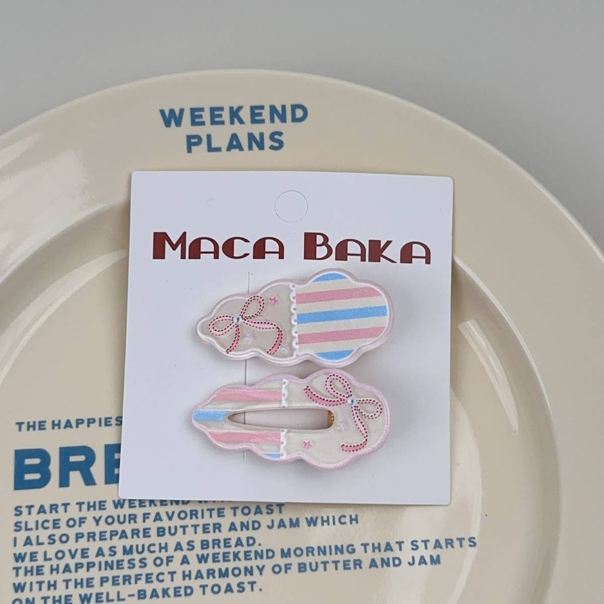 SWEET GIRL FLORAL BOW 2-PACK CLOUD HAIR CLIPS