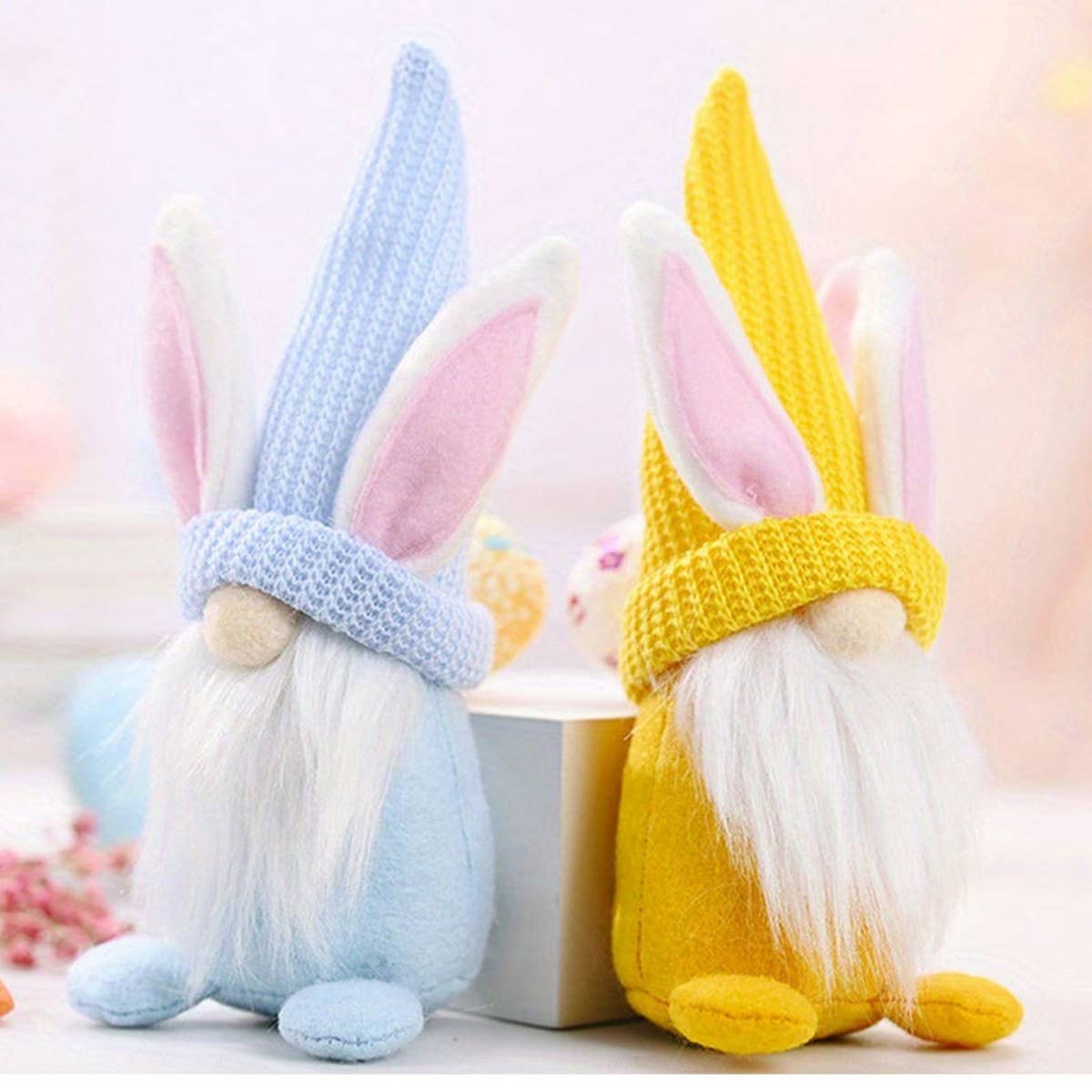 EASTER BUNNY DWARF DOLL ELF FIGURINE ORNAMENTS