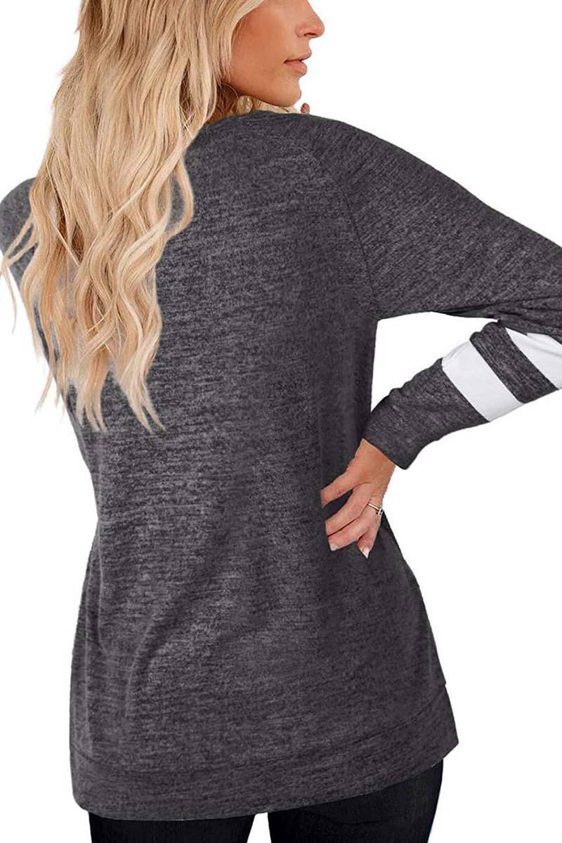 WOMEN OVERSIZED BOYFRIEND V NECK PULLOVER_CWTSTL0303
