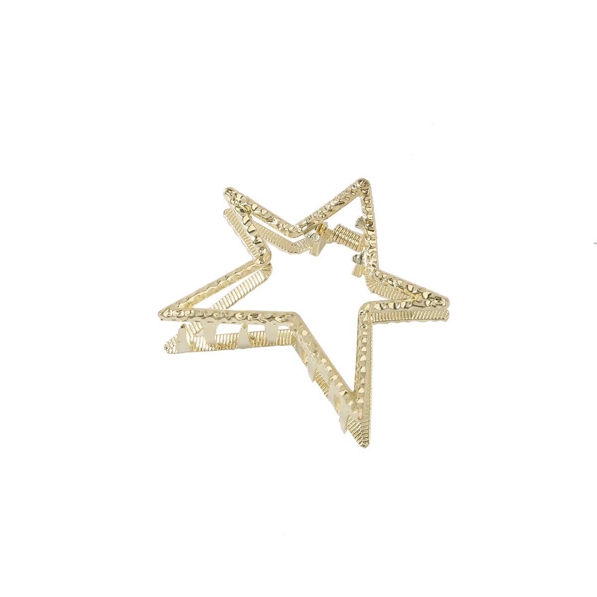Hollow Metal Star & Bow Tie Hair Claw Clip_CWAHA0460
