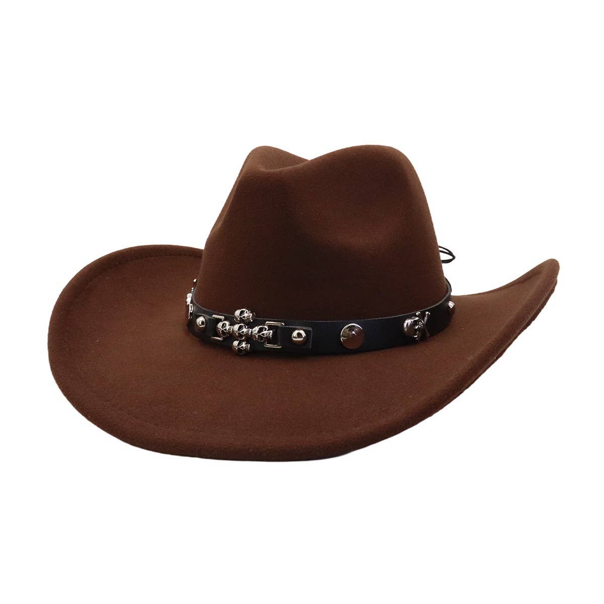 Ethnic Style Wool Blend Felt Cowboy Fedora Hat_CWAH04381